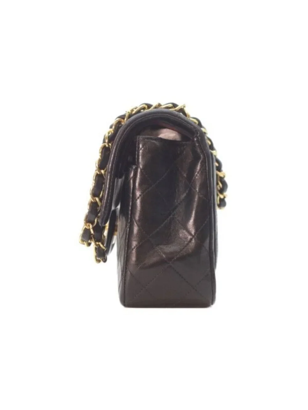 Chanel Black Lambskin Gold Double Flap Bag Quilted 23